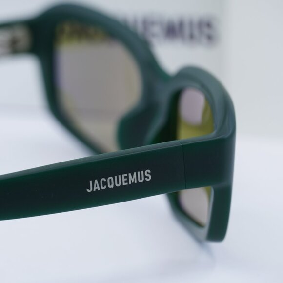 Jacquemus MARINO JAC/64 C2 Rectangle Sunglasses - Matte Green\\Light Green